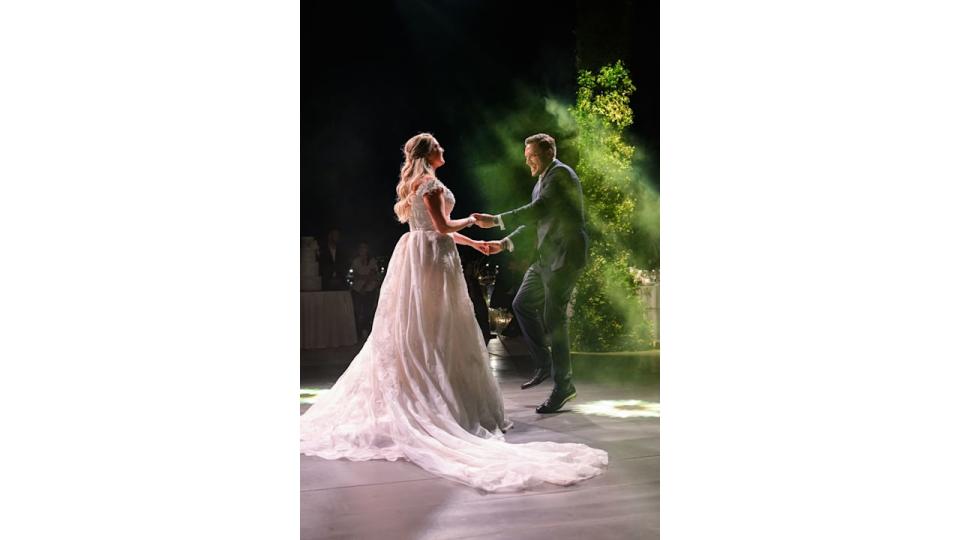 Princess Theodora and Matthew Kumar dancing at their wedding reception