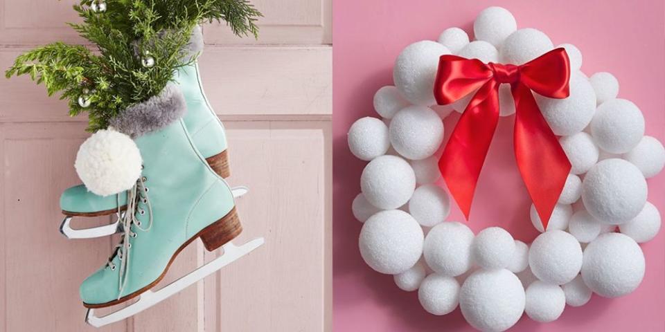 Here's How to Repurpose Your Ice Skates Into a Festive Wreath for Your Front Door