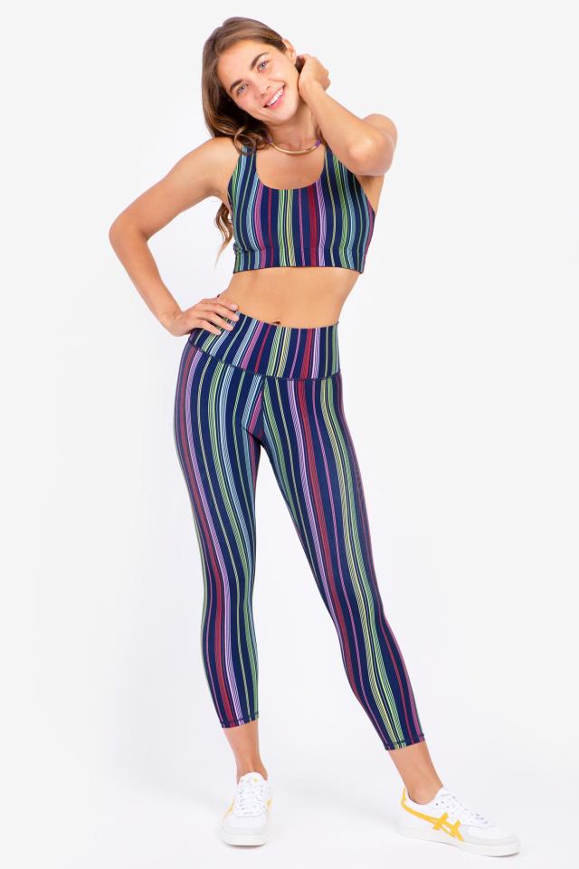 Vanessa Hudgens' neon python sports bra and leggings