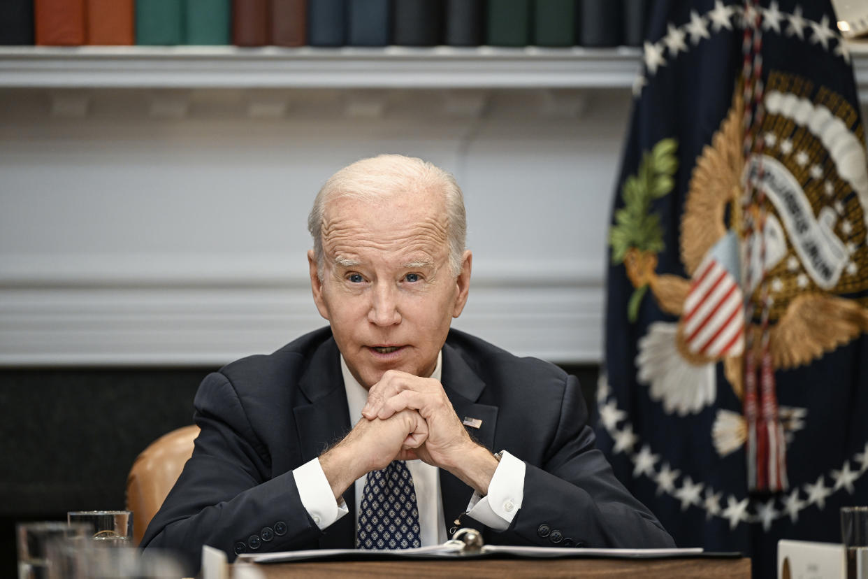 El presidente Joe Biden en el Jardín de las Rosas de la Casa Blanca, en Washington, el 24 de abril de 2023. (Doug Mills/The New York Times)