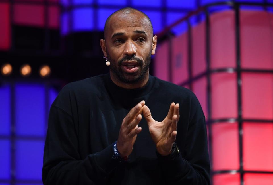 Thierry Henry, Assistant Coach, Belgium National Team, on Centre Stage during day one of Web Summit 2021 at the Altice Arena in Lisbon (Sportsfile)