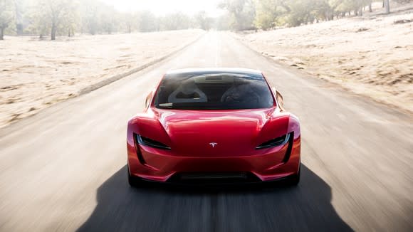 Front view of the new Tesla Roadster