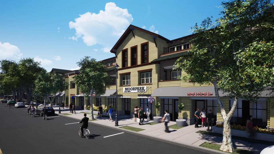 A rendering of the High Street Depot shows the residential and commercial complex approved for downtown Moorpark.