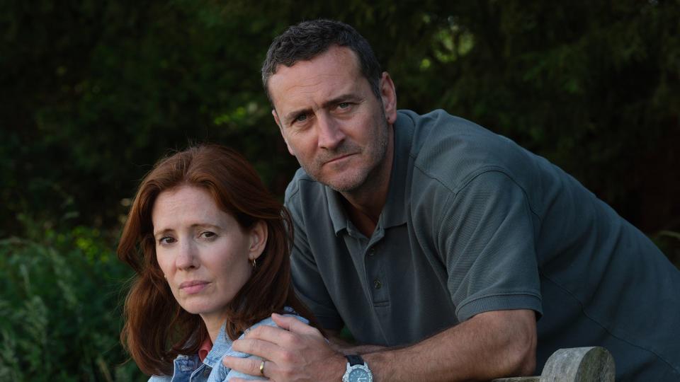 Will Mellor as Lee and Amy Nuttall as Lisa in Mr Bates vs The Post Office