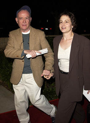 Buck Henry and gal at the Beverly Hills premiere of Columbia's Black Hawk Down