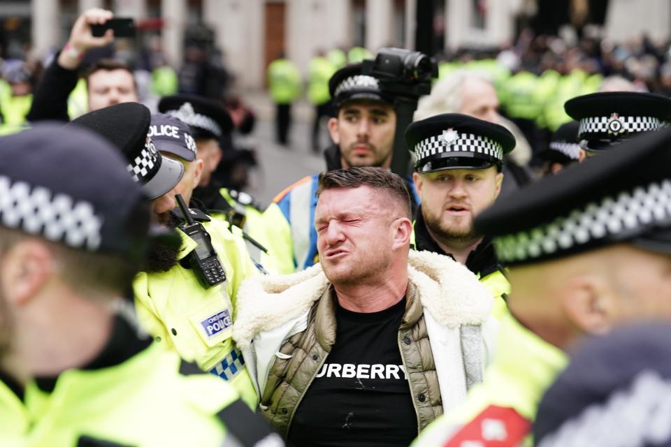 Tommy Robinson was pepper-sprayed (Jordan Pettitt/PA) (PA Wire)