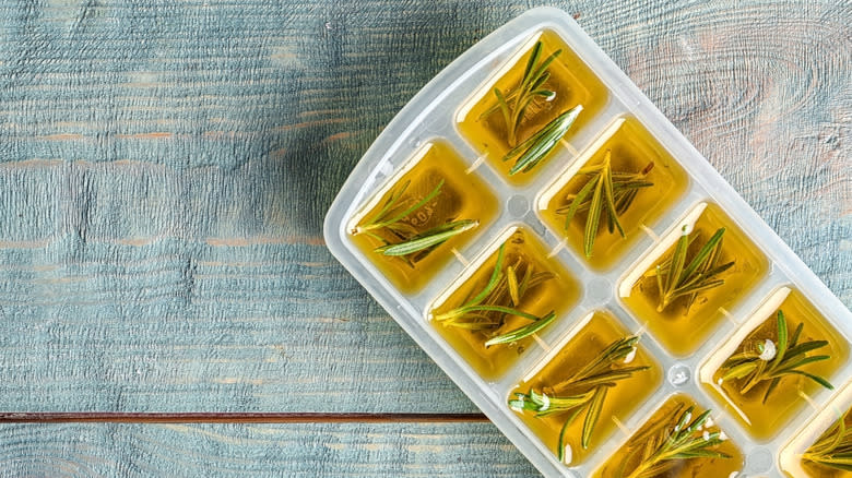 olive and rosemary ice cubes