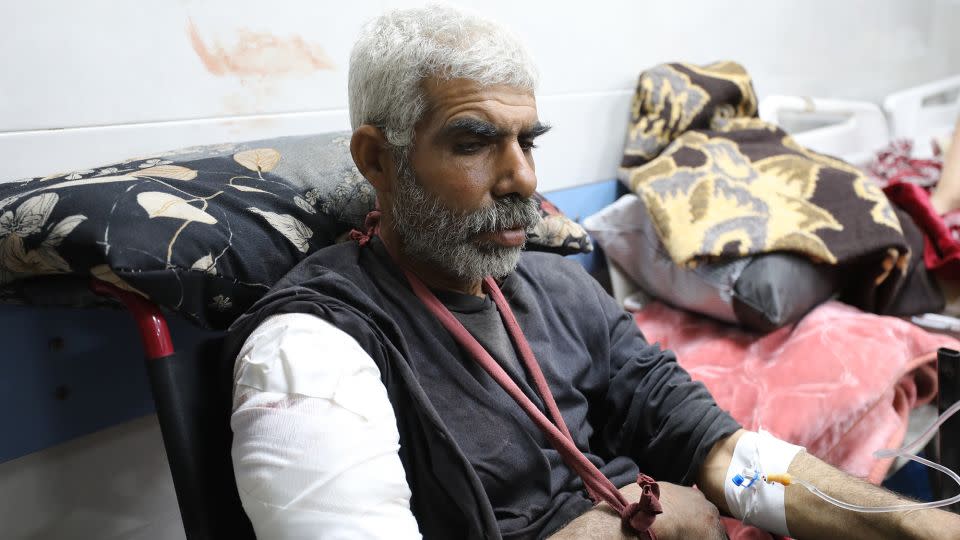 An injured Palestinian receives medical treatment in Al-Shifa Hospital after the incident. - Dawoud Abo Alkas/Anadolu/Getty Images