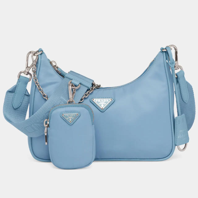 Fashionphile - The Prada Nylon Re-Edition 2005 Shoulder Bag features a  detachable shoulder strap, allowing you to wear the bag by the chain handle  or as a crossbody.