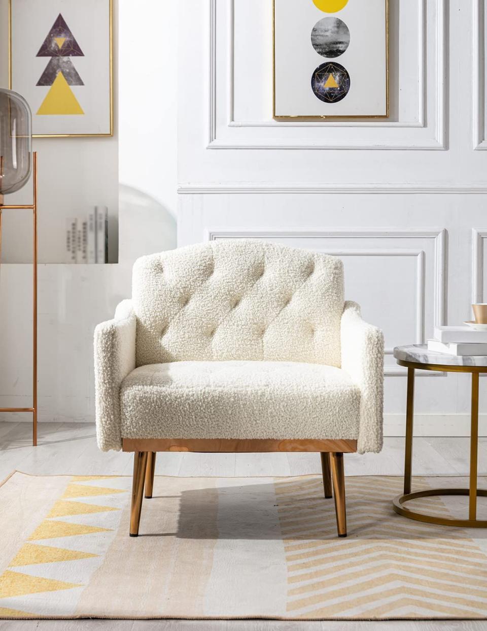 KINFFICT Upholstered Single Sofa Arm Chair