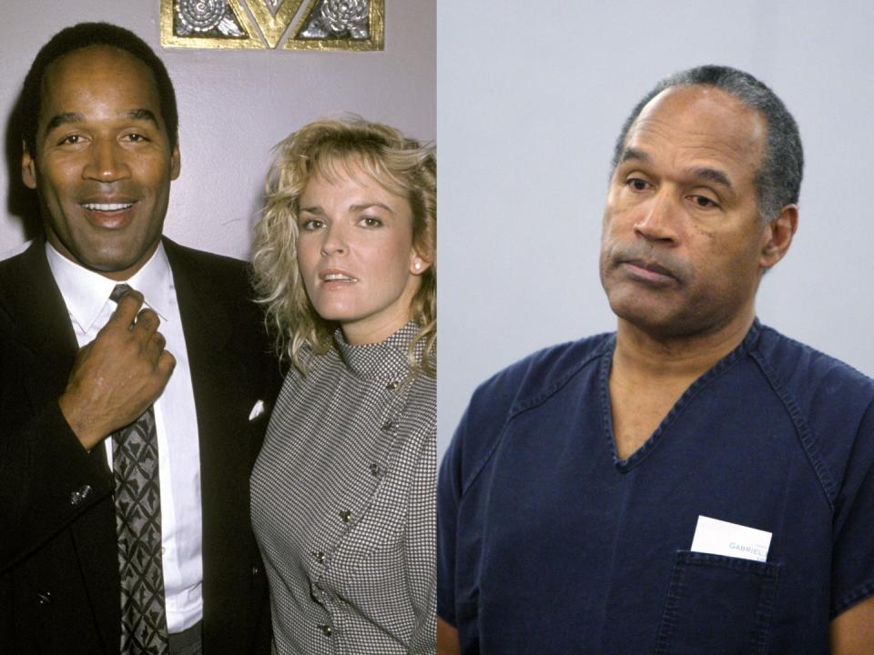 O.J. Simpson and Nicole Brown in 1989 and Simpson in 2007, when he published "If I Did It: Confessions of the Killer."