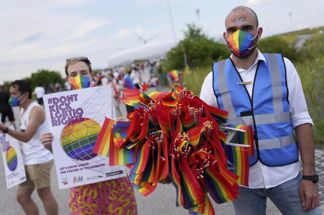 Rainbow Flags Blossom Outside Munich Soccer Arena After Sport Rejects LGBT  Protest Of Hungarian Law