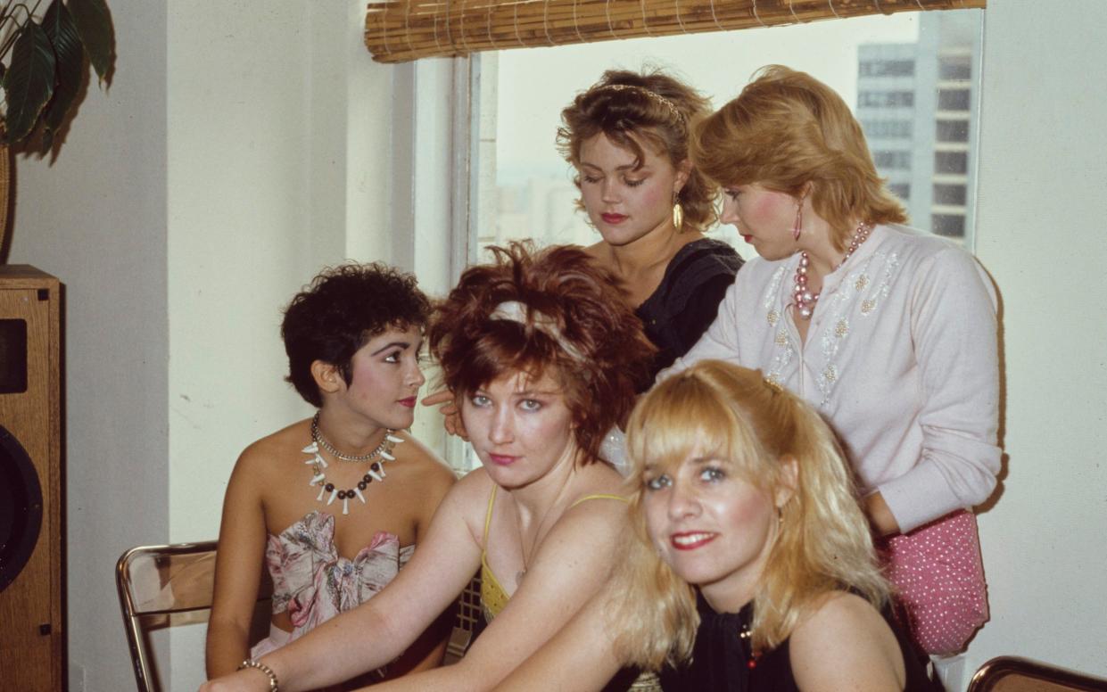 The Go-Go's in 1983: Belinda Carlisle, Gina Schock (back), Jane Wiedlin, Kathy Valentine Charlotte Caffey (front) - Vinnie Zuffante/Michael Ochs Archives/Getty Images