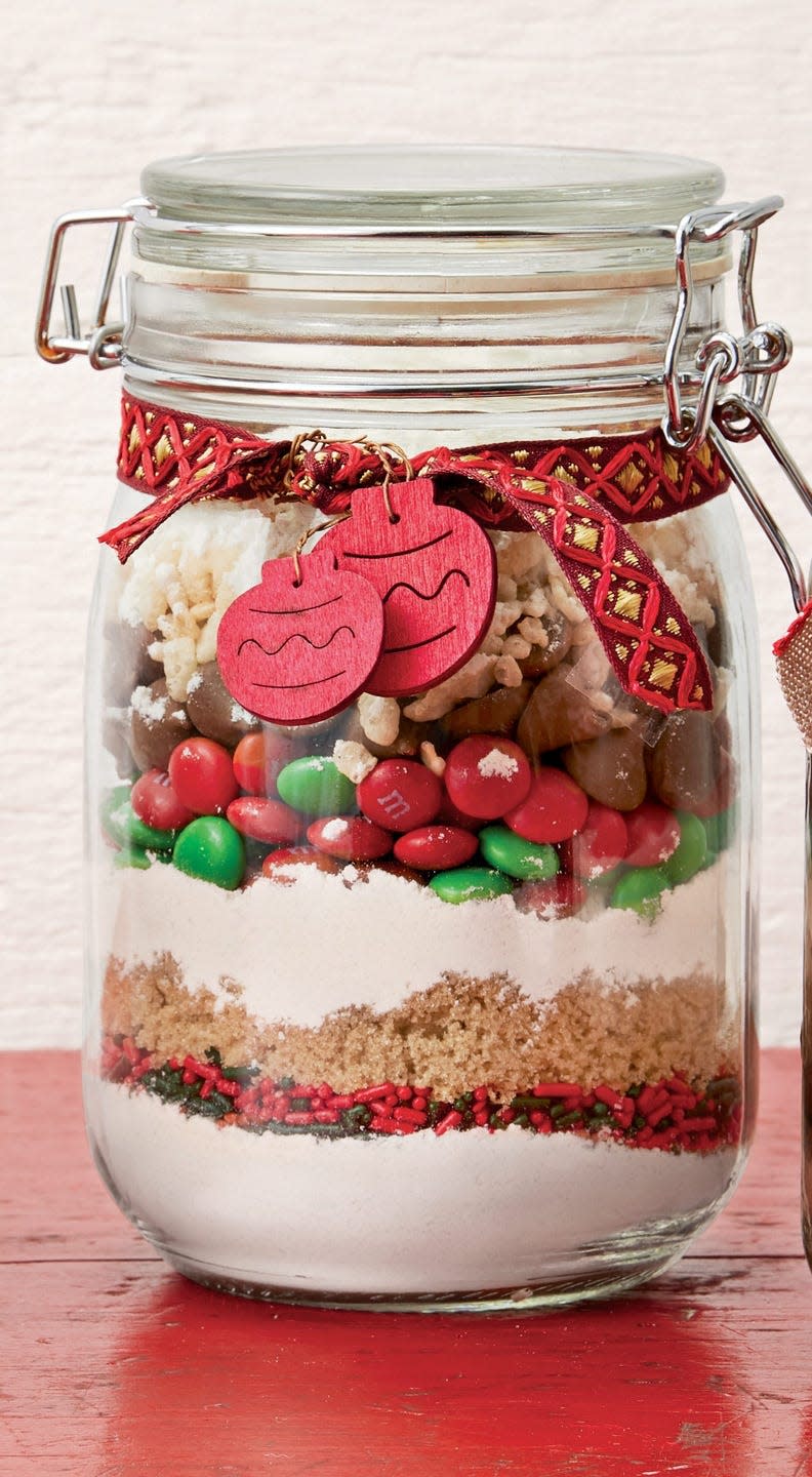 care package ideas loaded holiday cookie mix jar