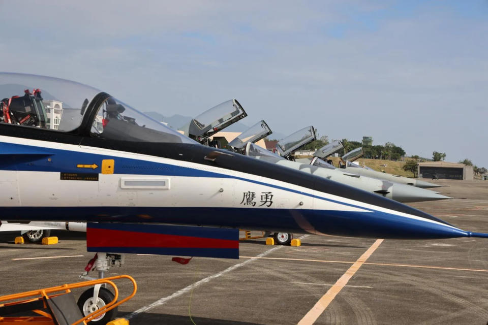 空軍志航基地展示F-5E/F戰機。(圖/中天新聞，李俊毅攝)