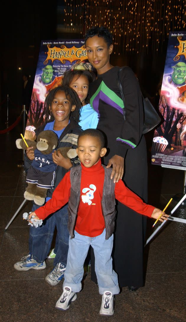 Actor Trina McGee-Davis and her three children, Ramia, Langston and Ezra.