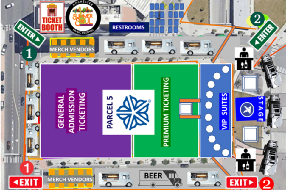 Map of the ROC Summer Soul Fest