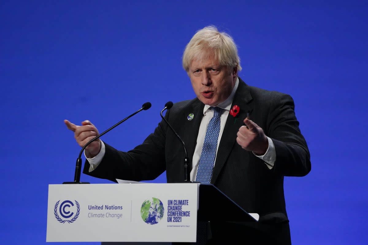 Boris Johnson has announced he will co-chair Better Earth, founded by former Tory MP and net zero tsar Chris Skidmore (Jane Barlow/PA) (PA Archive)