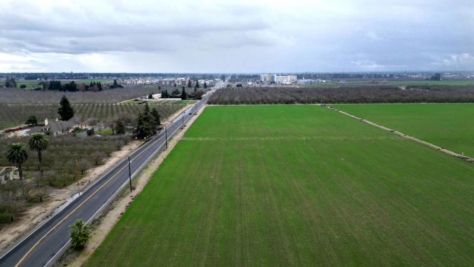 Stanislaus County officials are processing an application for a 145-acre industrial and warehouse development on the north side of Kiernan Avenue at Dale Road north of Modesto, Calif. Photographed on Wednesday, Jan. 3, 2024.