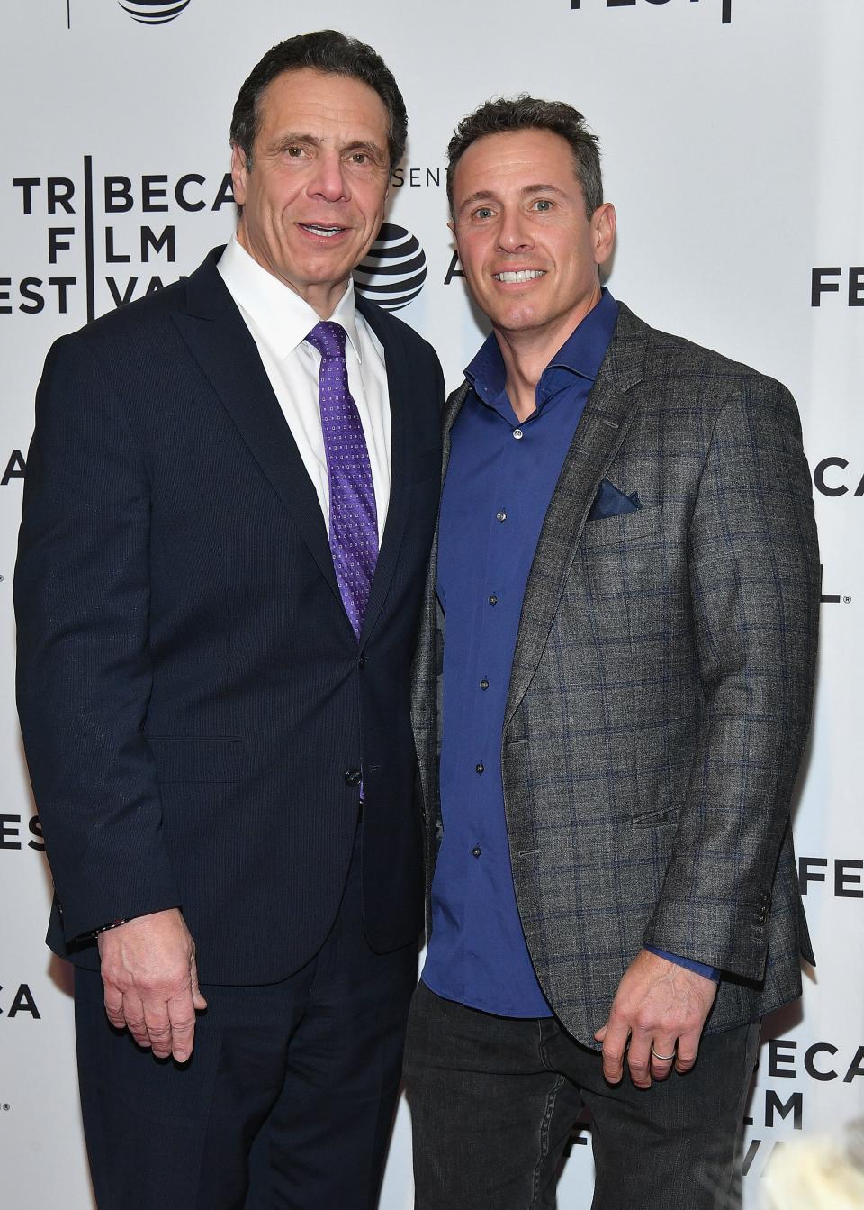 New York Gov. Andrew Cuomo, left, and brother Chris Cuomo in 2018 in New York City.