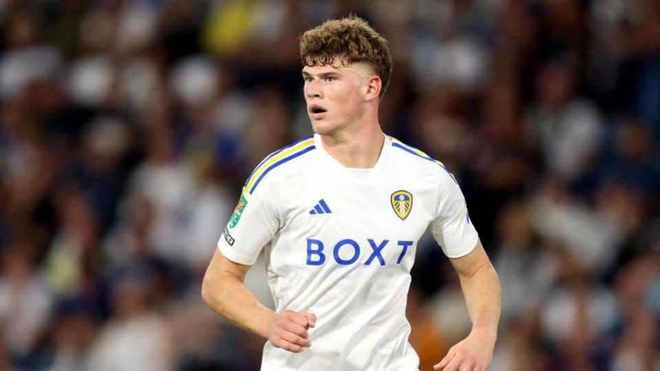  Charlie Cresswell of Leeds United looks on during the Carabao Cup First Round match between Leeds United and Shrewsbury Town at Elland Road on August 09, 2023