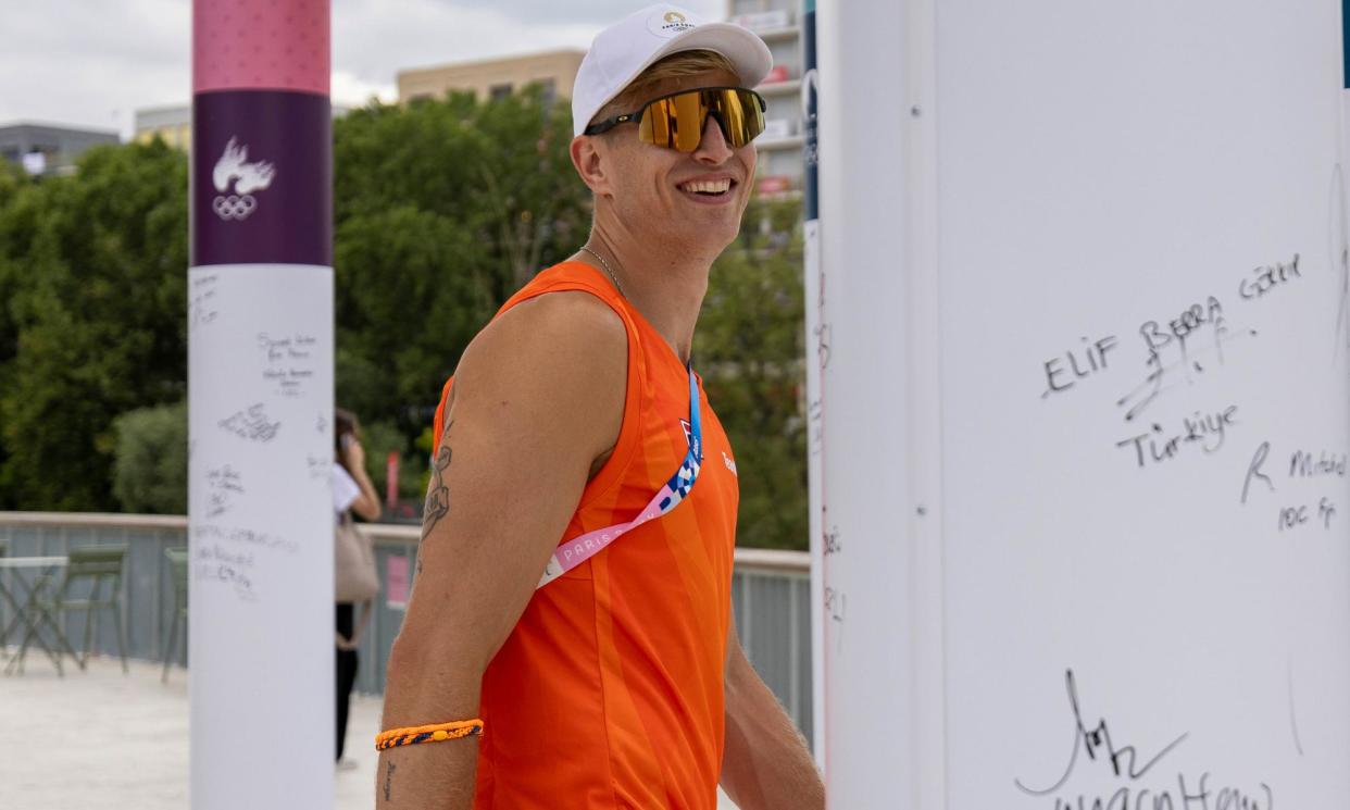 <span>Steven van de Velde of the Netherlands in the Olympic village this week.</span><span>Photograph: Maja Hitij/Getty Images</span>