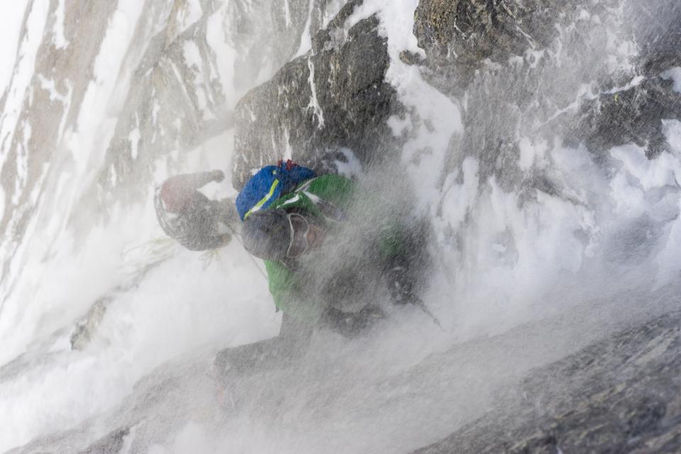 &ldquo;The conditions were some of the worst I have ever shot in,&rdquo; says photographer <strong>John Dickey</strong>, who took this image of climbers <strong>Bruce Miller</strong>, in front, and <strong>Kevin Cooper</strong> on Mount Meeker in Colorado's&nbsp;Rocky Mountain National Park. &ldquo;The spindrift was constant and so heavy at times that it was difficult to breathe,&rdquo; he says. Dickey is no neophyte when it comes to shooting in winter conditions: He is currently&nbsp;working on a film about the evolution of winter climbing in the park and the environment&rsquo;s role in the sport. But even this seasoned photographer was getting scared. &ldquo;It seemed as if a costly mistake was inevitable,&rdquo; he remembers. &ldquo;I could have never expected conditions to get that bad [in November], and had to slow things down to be as clear and deliberate as possible. "Fortunately," Dickey says, &ldquo;everyone stayed on their toes and the climbers were rock&nbsp;solid. We made our way up and out slowly but surely.&rdquo;