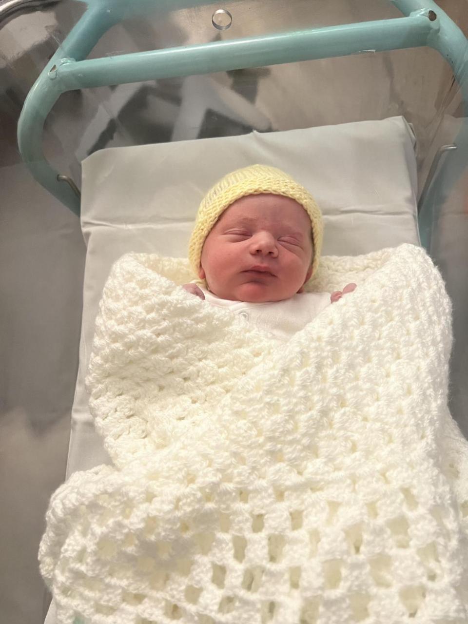 South Wales Argus: Brodhi Michael Craig Hayman was born after only 17 minutes of labour on April 22, 2024, at the Grange University Hospital, near Cwmbran, weighing 7lbs 5oz. He is the first child of Meghan Williams and Kian Hayman, of Six Bells.