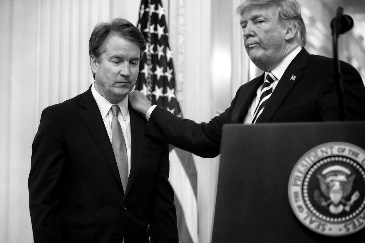 President Trump and Supreme Court Justice Brett Kavanaugh during Kavanaugh's ceremonial swearing in at the White House in 2018. (Photo: Chip Somodevilla/Getty Images)