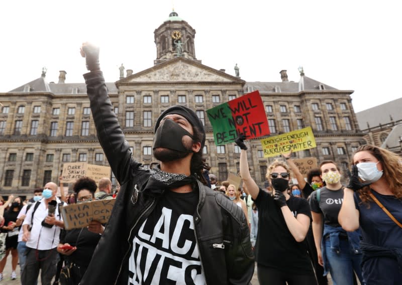 Protest against the death of George Floyd, in Amsterdam