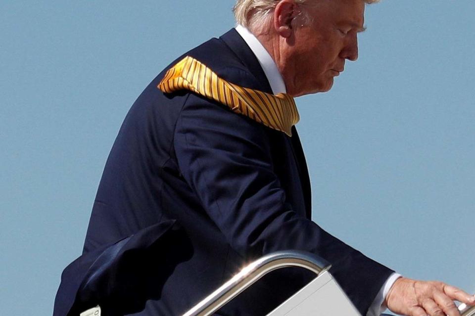 US President Donald Trump boards Air Force One: REUTERS