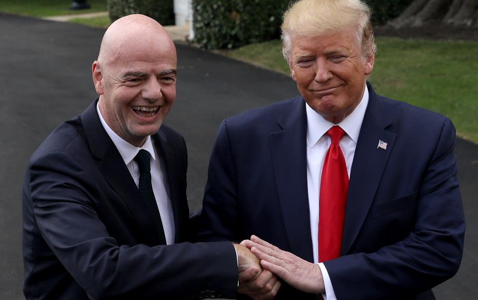 The public statements of Gianni Infantino (left) and Donald Trump have prompted outrage and confusion at times