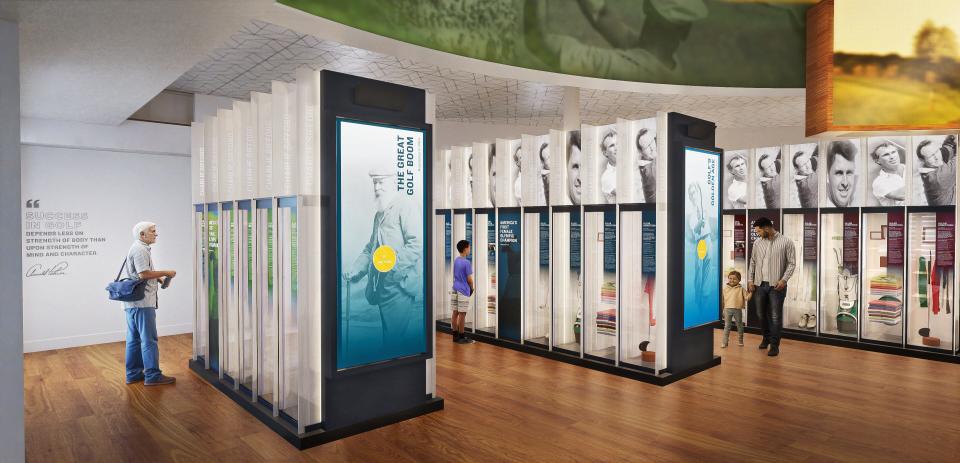 A rendering of the World Golf Hall of Fame Members Locker Room at the Pinehurst Resort. It will open in the late spring of 2024.