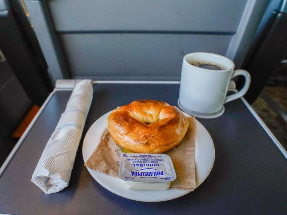 The author's breakfast on the train