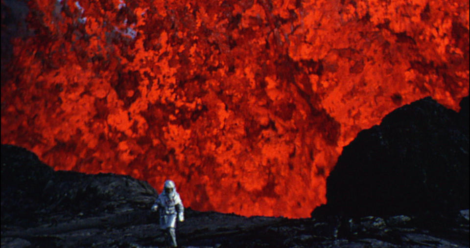 This image released by Netflix shows a scene from the documentary, "Into the Inferno," written and directed by Werner Herzog. The film explores active volcanoes around the world. (Netflix via AP)