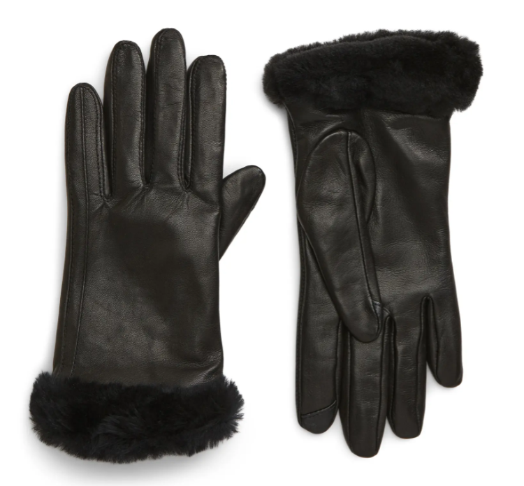 UGG Genuine Shearling Leather Tech Gloves