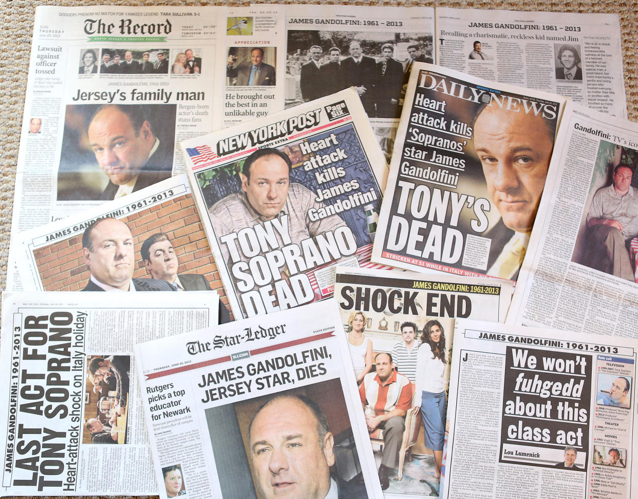 Morning Headlines: James Gandolfini dead at 51. 'Sopranos' star suffers heart attack while in Italy. An autopsy is scheduled. It's reported the actor suffered a massive heart attack while in the bathroom during a trip to Italy with his 13-year-old son, Michael. He was alive when the ambulance arrived. June 20, 2013 (Photo by Walter McBride/Corbis via Getty Images)