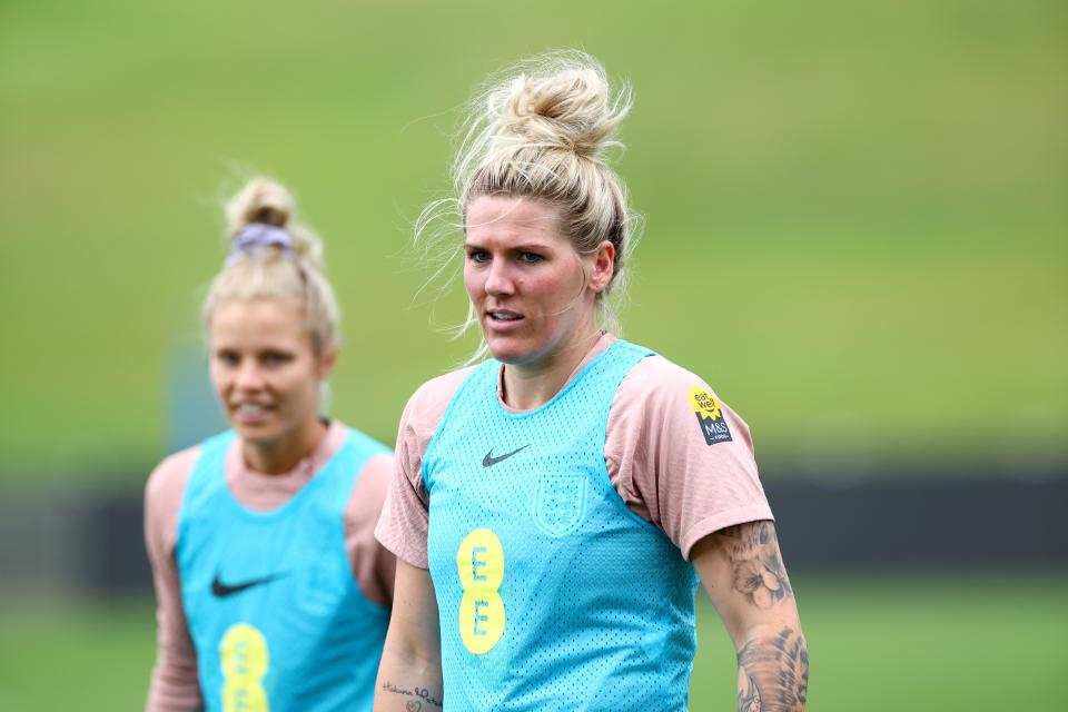 England’s Millie Bright in training in Australia this week (The FA via Getty Images)