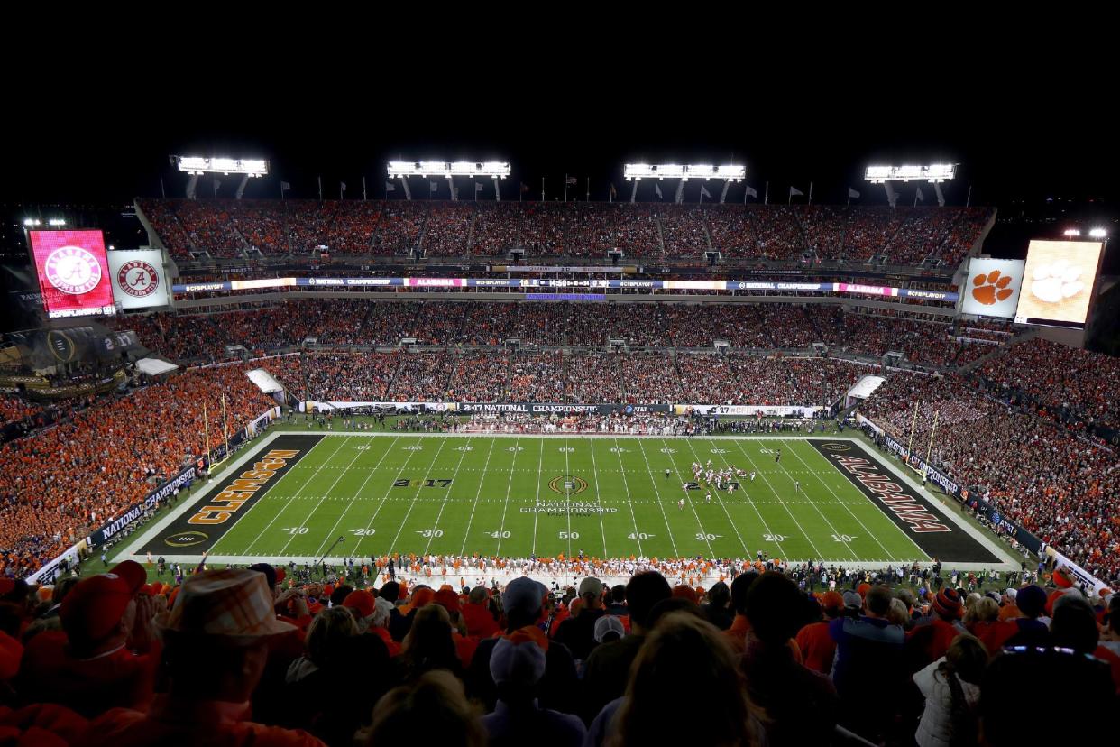 TAMPA, FL – JANUARY 09: A general view during the first quarter of the 2017 College Football Playoff National Championship Game between the Alabama Crimson Tide and the Clemson Tigers at Raymond James Stadium on January 9, 2017 in Tampa, Florida. (Photo by Tim Bradbury/Getty Images)