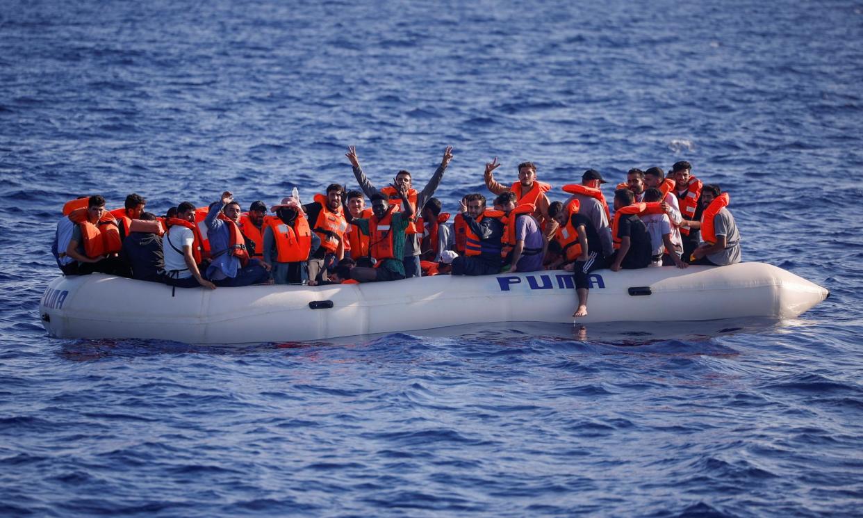 <span>Meloni has struck a hard campaign to stop people arriving on small boats.</span><span>Photograph: Juan Medina/Reuters</span>