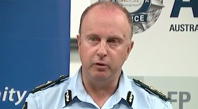 Australian Federal Police Acting Deputy Commissioner Neil Gaughan talks to the press. Photo: 7 News