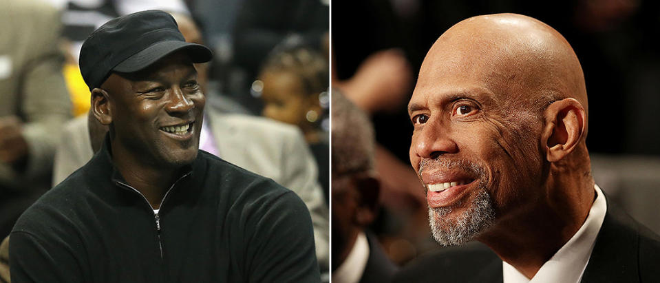 Michael Jordan and Kareem Abdul-Jabbar are two of 21 people who will receive the Presidential Medal of Freedom this year. (Getty Images)