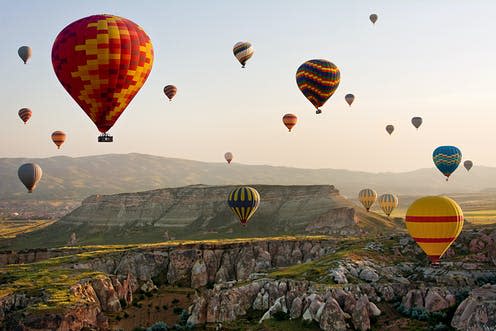 <span class="caption">Great colours in Cappadocia, Turkey. But what are they?</span> <span class="attribution"><a class="link " href="https://www.shutterstock.com/image-photo/great-tourist-attraction-cappadocia-balloon-flight-299486489" rel="nofollow noopener" target="_blank" data-ylk="slk:Olena Tur/Shutterstock;elm:context_link;itc:0;sec:content-canvas">Olena Tur/Shutterstock</a></span>