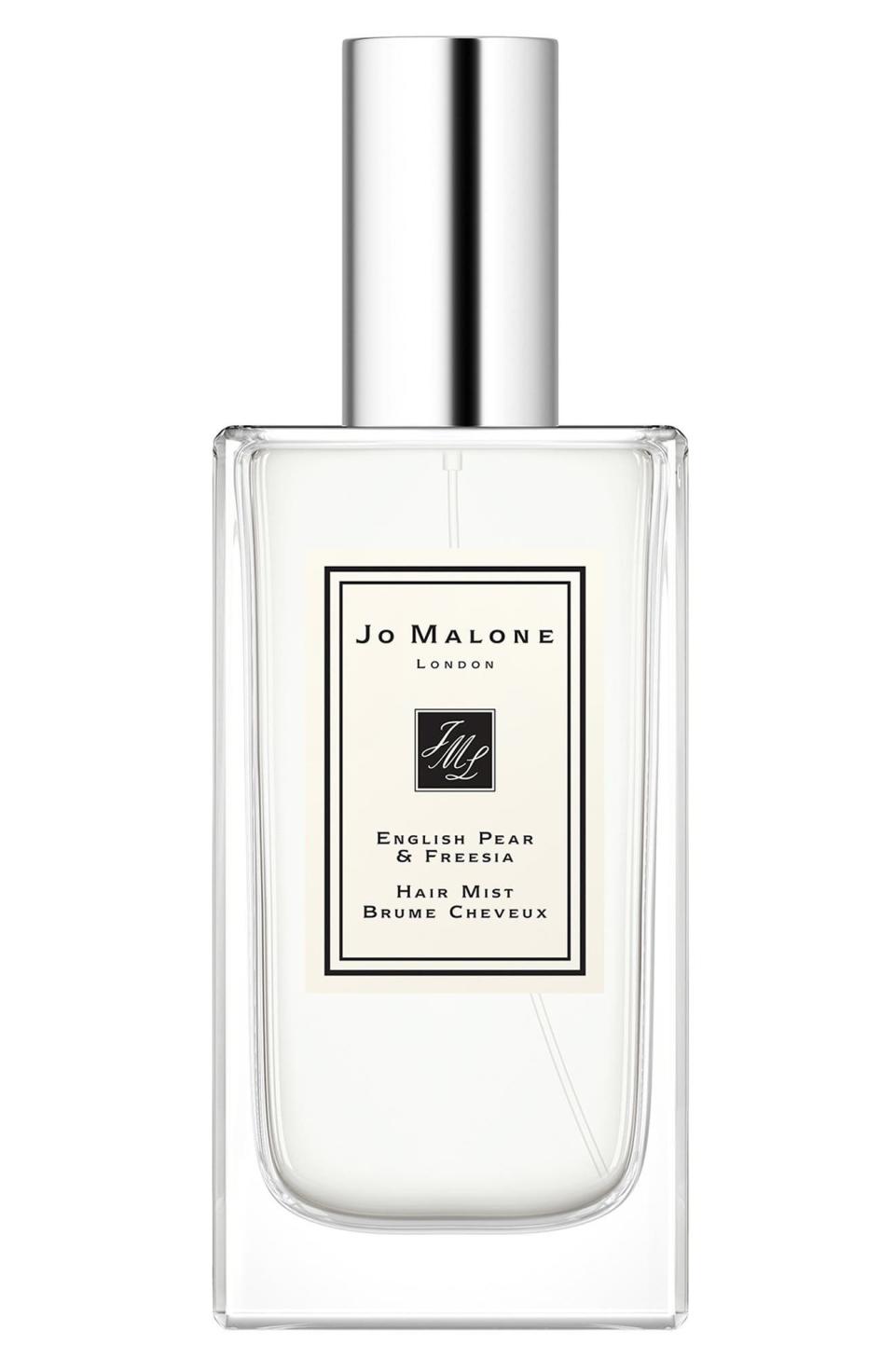 <p><strong>Jo Malone</strong></p><p>nordstrom.com</p><p><strong>$50.00</strong></p><p><a href="https://go.redirectingat.com?id=74968X1596630&url=https%3A%2F%2Fwww.nordstrom.com%2Fs%2Fjo-malone-london-english-pear-freesia-hair-mist%2F5335044&sref=https%3A%2F%2Fwww.goodhousekeeping.com%2Fbeauty-products%2Fg36805551%2Fhair-perfume%2F" rel="nofollow noopener" target="_blank" data-ylk="slk:Shop Now;elm:context_link;itc:0;sec:content-canvas" class="link ">Shop Now</a></p><p>One of Jo Malone's most beloved fragrances, it <strong>uniquely entwines juicy pear fruit with intoxicating freesia flowers</strong>. "I actually use this as an alternate of my perfume," a Nordstrom reviewer reveals. "My hair smells good all throughout the day and I get lot of compliments as well!"</p>