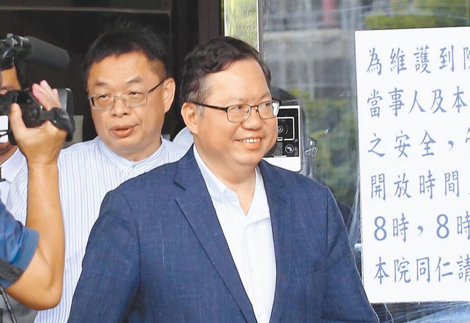 海基會董事長鄭文燦涉貪，桃園地方法院訊後裁定以新台幣500萬元交保。（范揚光攝）