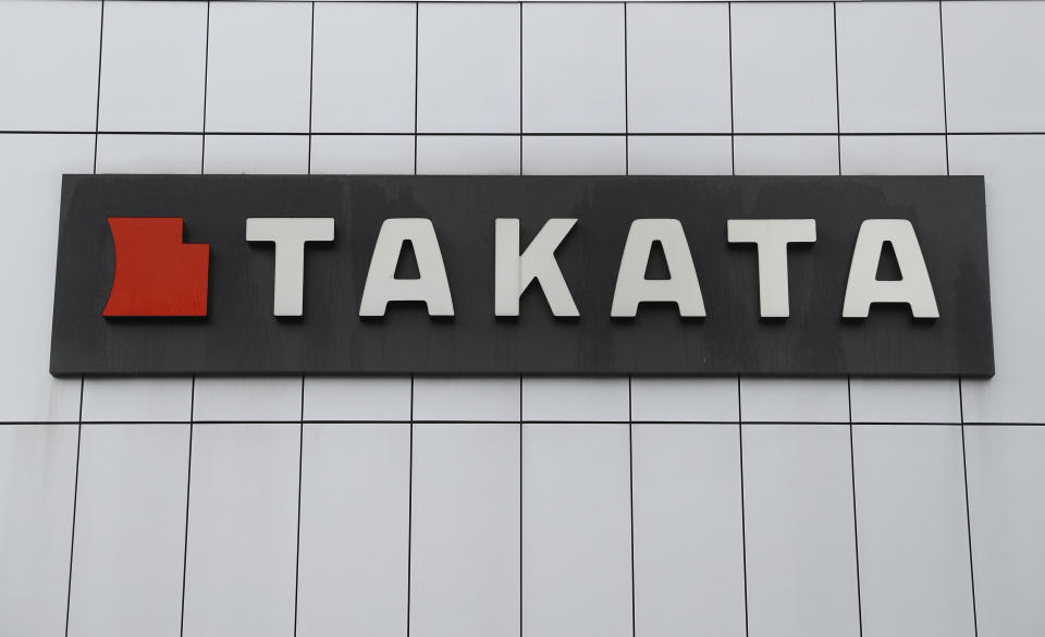 FILE - This June 25, 2017 file photo shows TK Holdings Inc. headquarters in Auburn Hills, Mich. General Motors is trying to avoid recalling potentially deadly Takata air bag inflators in thousands of full-size pickup trucks and SUVs for the fourth straight year, leaving owners to wonder if vehicles are safe to drive. GM’s petition asking to escape the recalls was posted Wednesday, June 19, 2019, in the Federal Register. It says the inflators are unique to GM and are safe. (AP Photo/Paul Sancya, File)