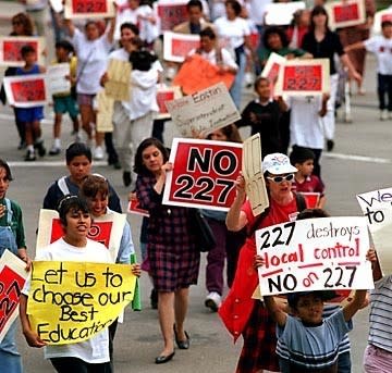 A protest march against Prop. 227