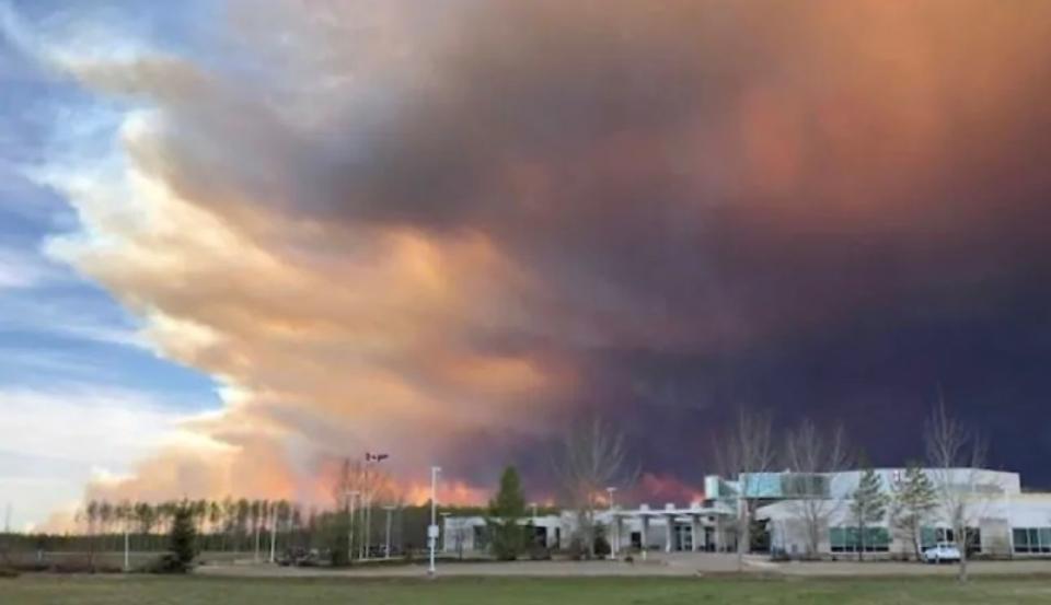 Deb Stecyk says while High Level residents can certainly see the wildfire smoke, they can't smell it. (Deb Stecyk/CBC News)