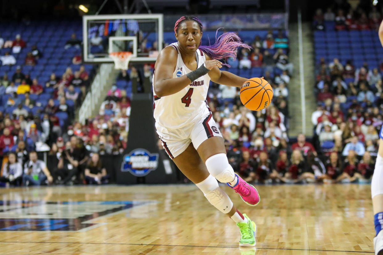 South Carolina's Aliyah Boston swept all major national player of the year awards. (David Jensen/Icon Sportswire via Getty Images)