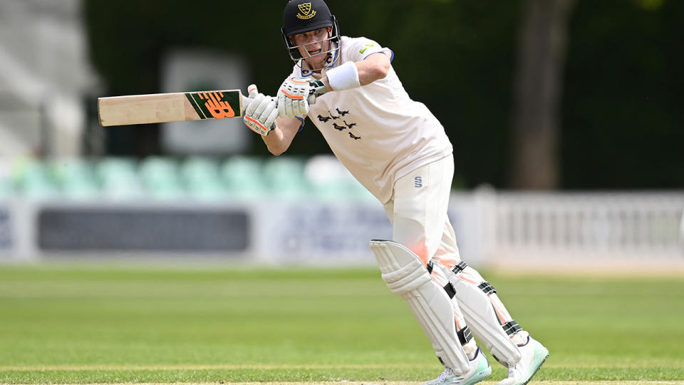 Steve Smith plays a shot for Sussex.